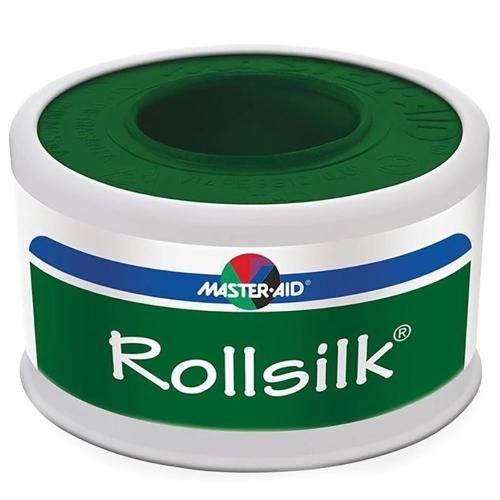 Master Aid Rollsilk Adhesive Bandage Tape 5m x 2.5cm Αυτοκόλλητη Μεταξωτή Επιδεσμική Ταινία σε Άσπρο Χρώμα 1 Τεμάχιο